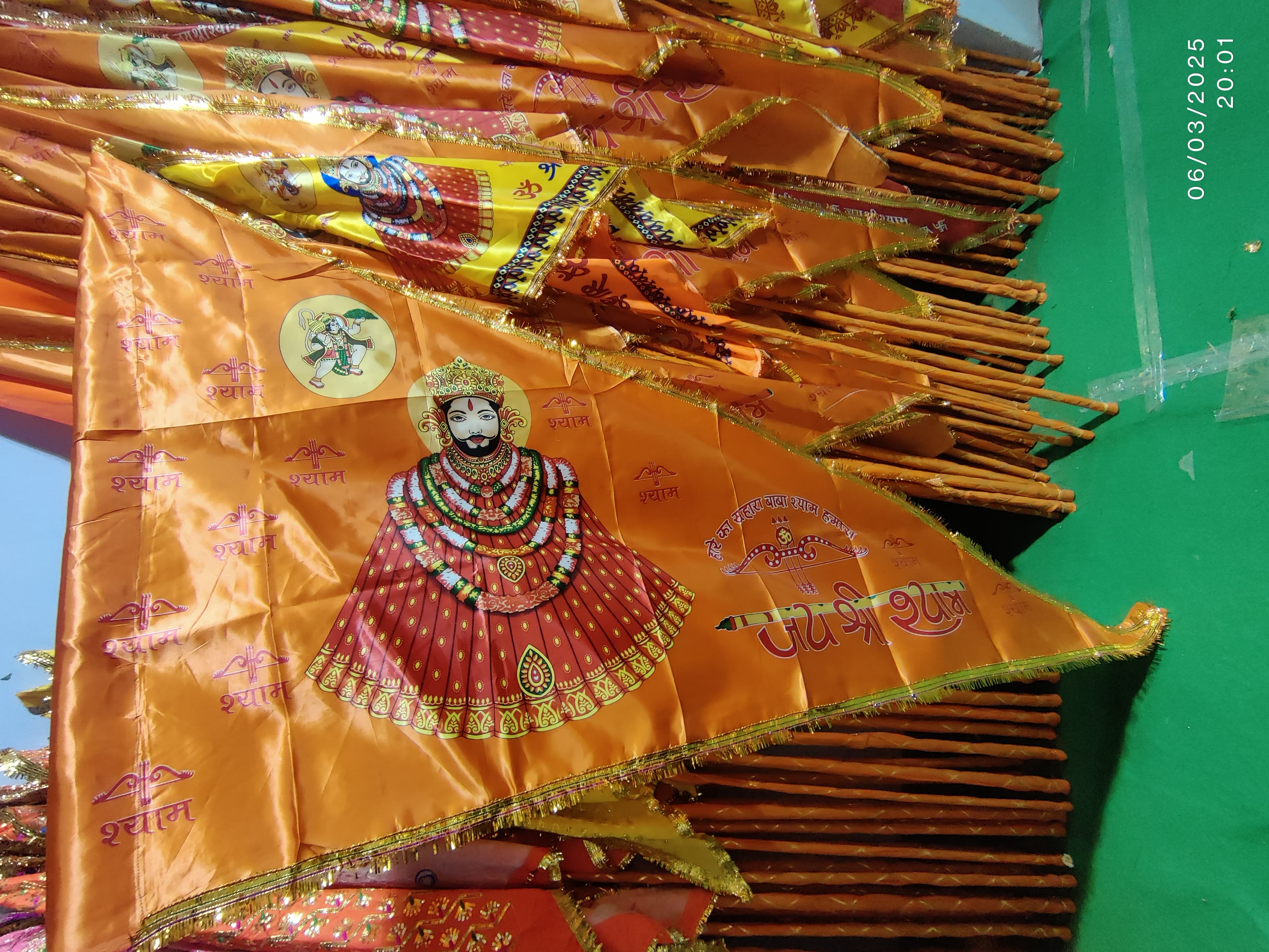 Shree Shyam Printed Nishan — Shyam Sheesh, Orange, 1.25M